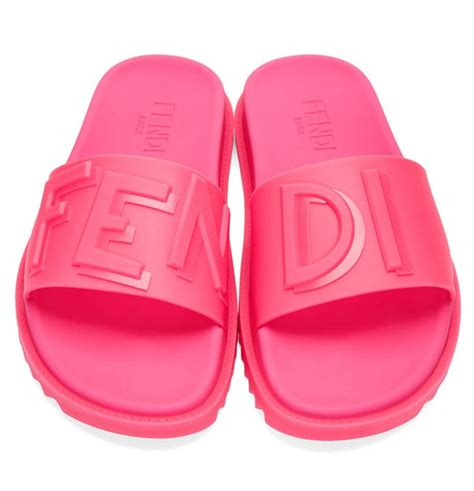 fendi pink vocabulary slides|Women's Designer Slides .